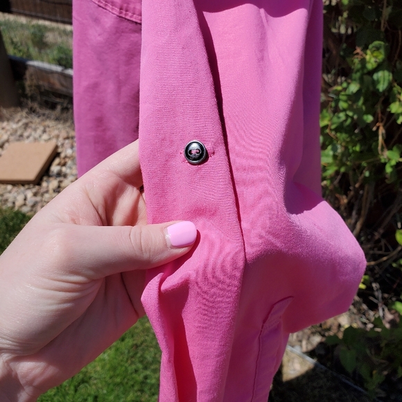 Wendy Williams Pink Collared Button Down Shirt with Cuffed Sleeves Size Large - Picture 12 of 16